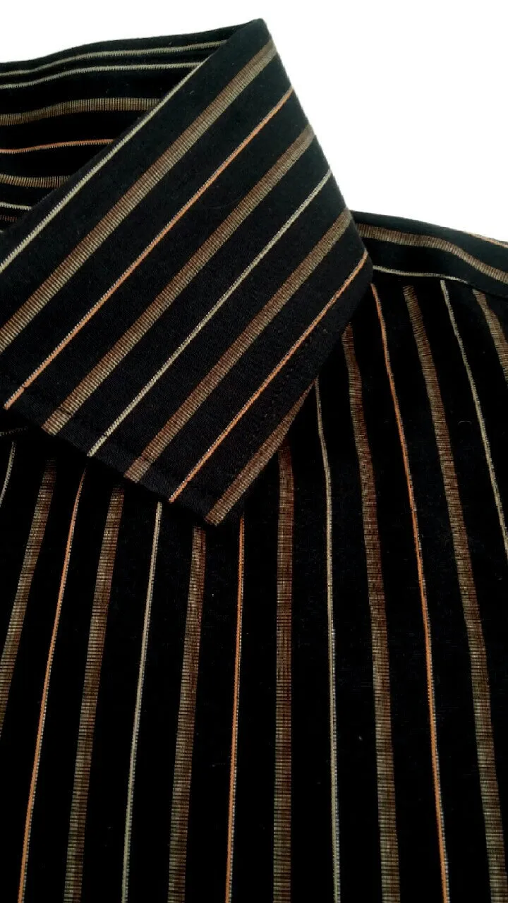 New- Banana Republic Brown Stripe,100% Cotton,Fashion Shirt- size L (16-16.5)