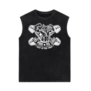 No Pain No Gain Rhino Vintage Washed Vest Top