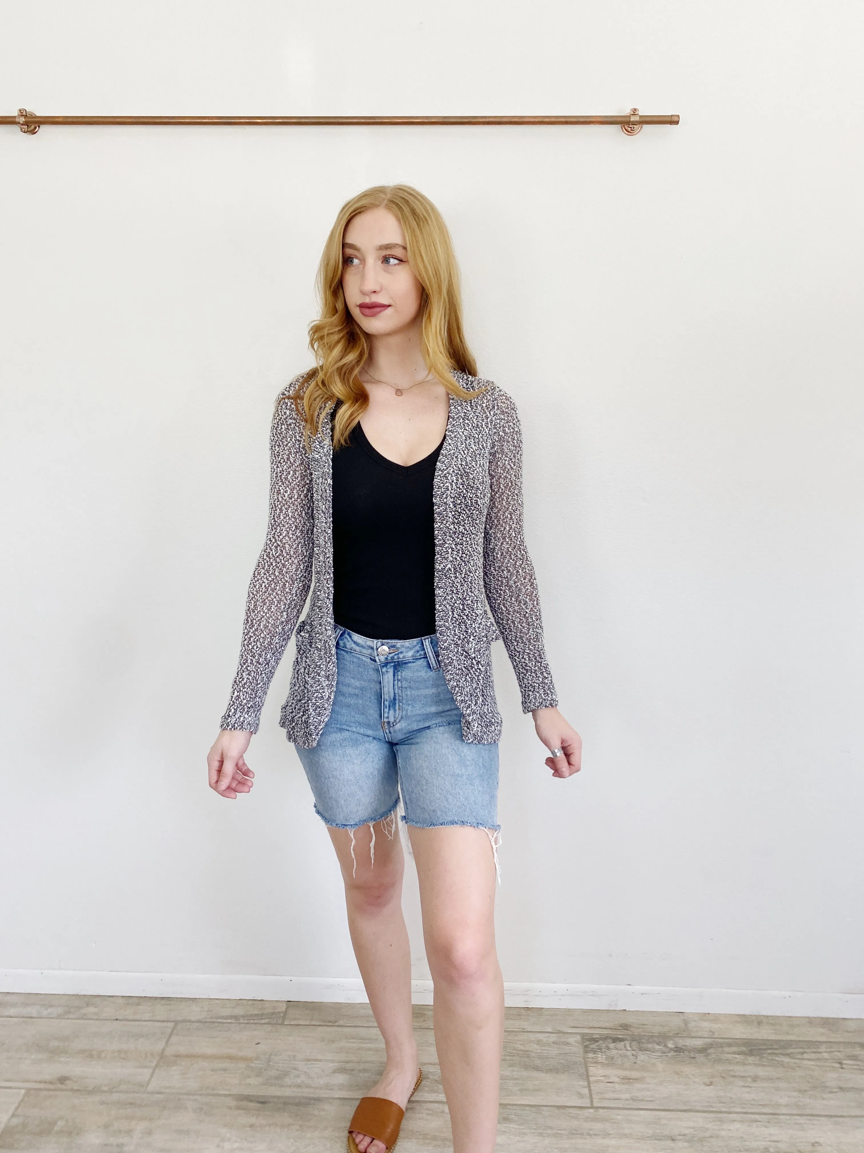 OLD NAVY Grey Knit Cardigan Sweater Medium