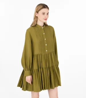 Olive Shirt Dress Green