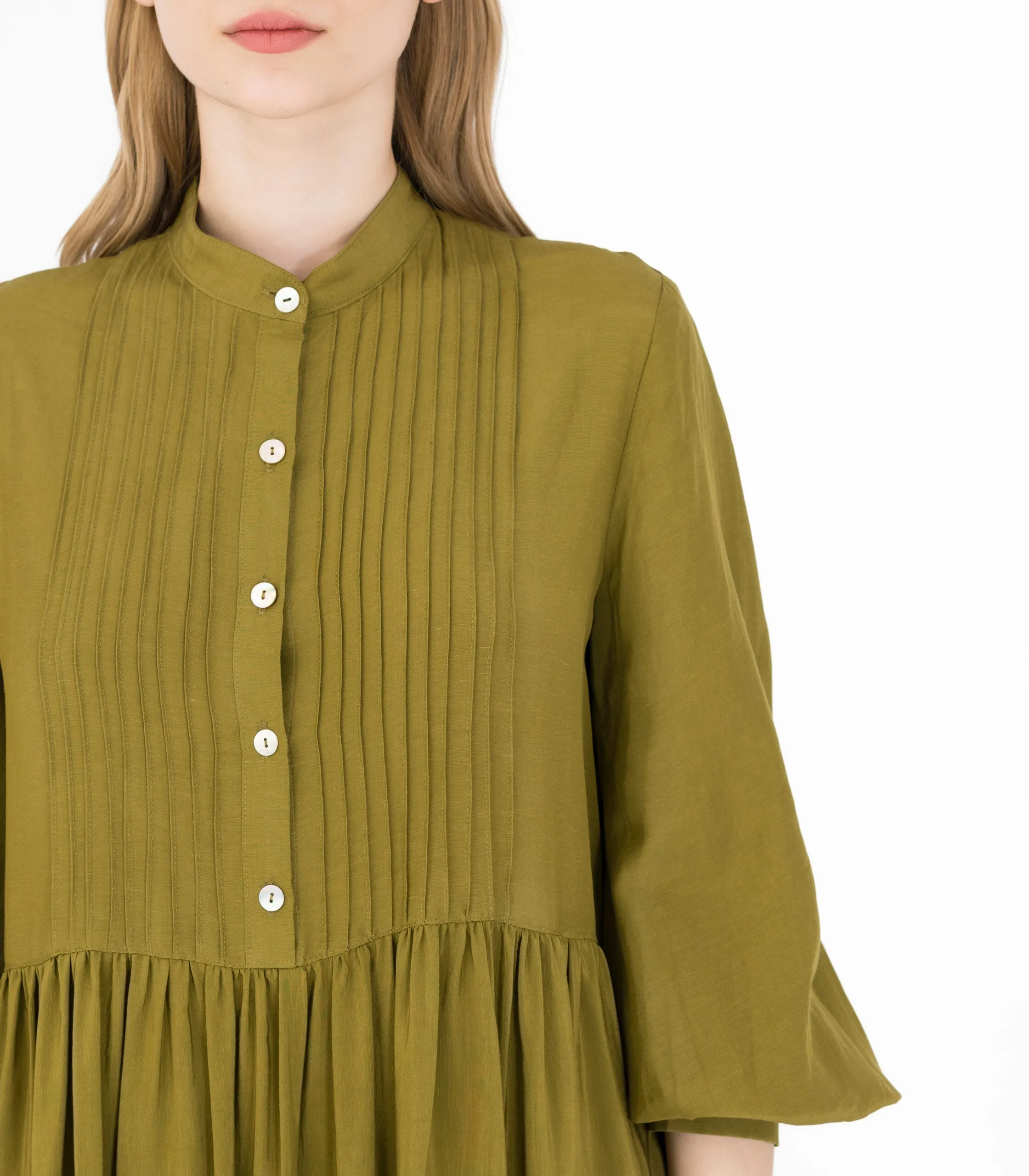 Olive Shirt Dress Green