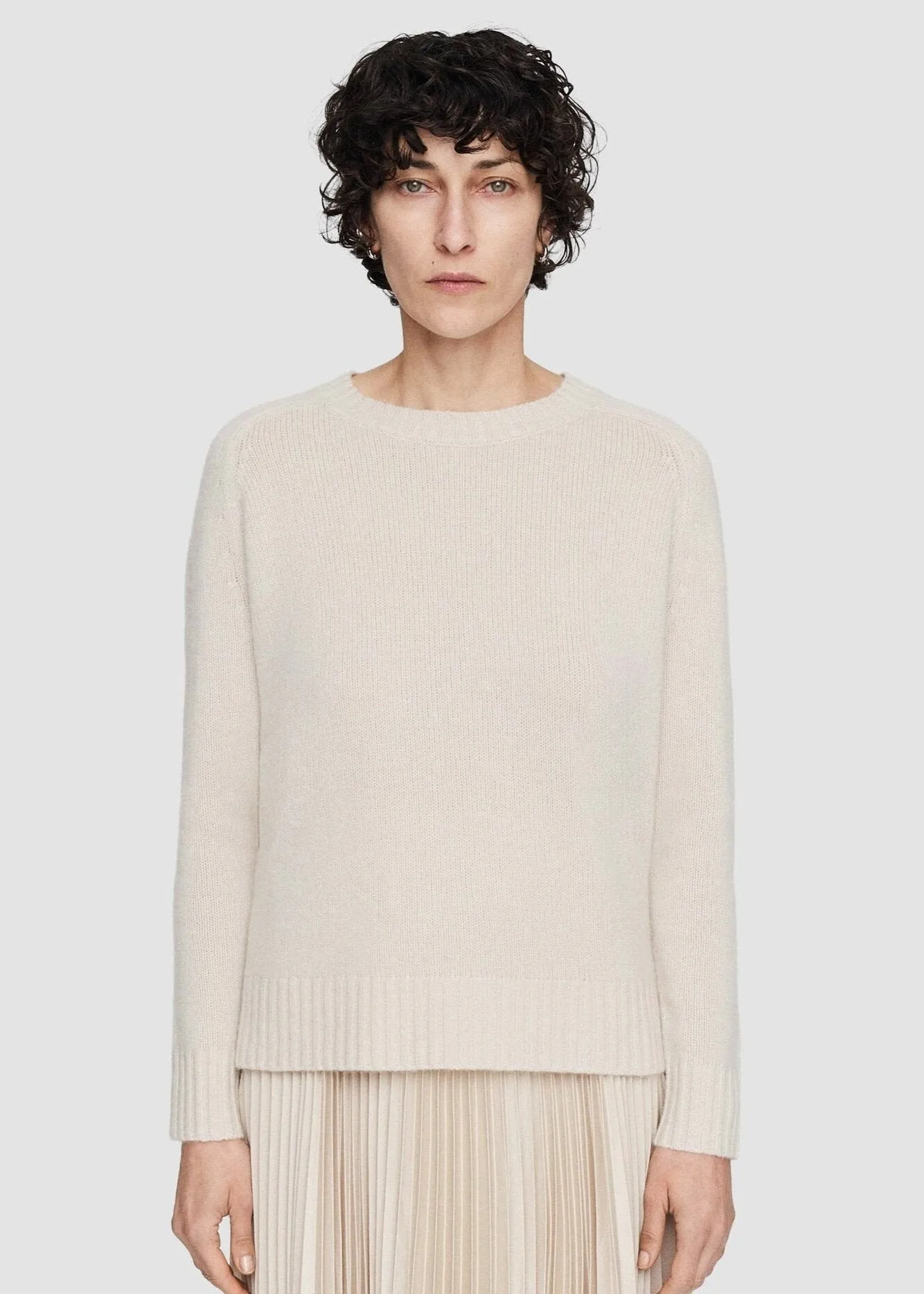 OPEN CASHMERE ROUND NECK JUMPER
