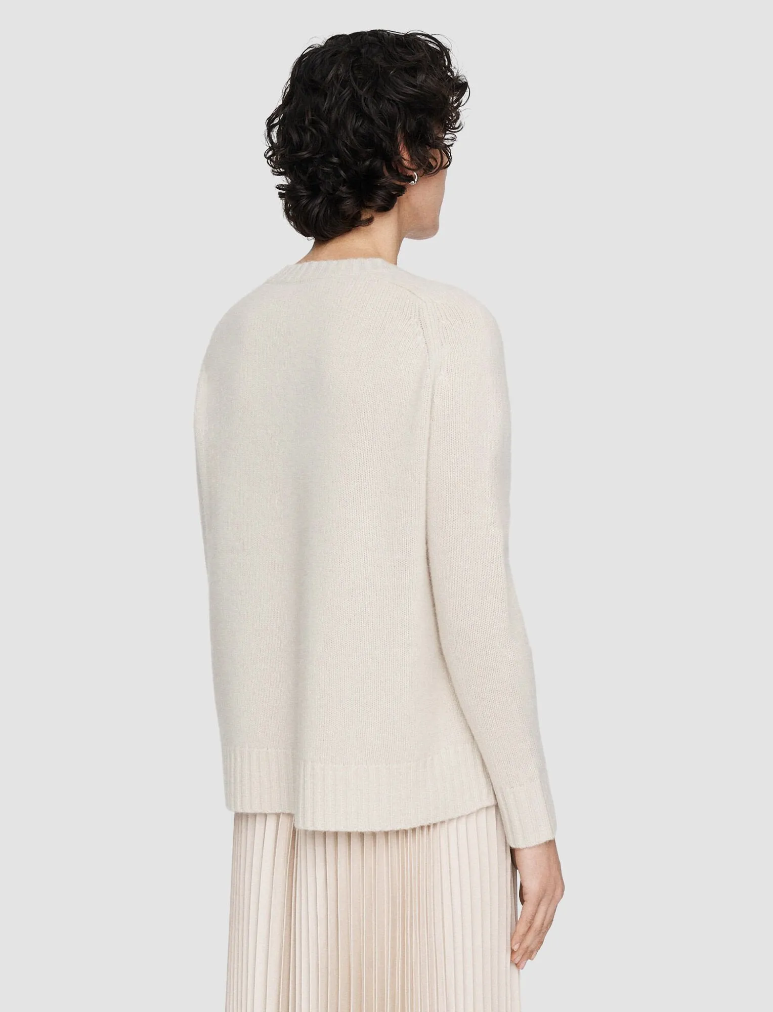 OPEN CASHMERE ROUND NECK JUMPER