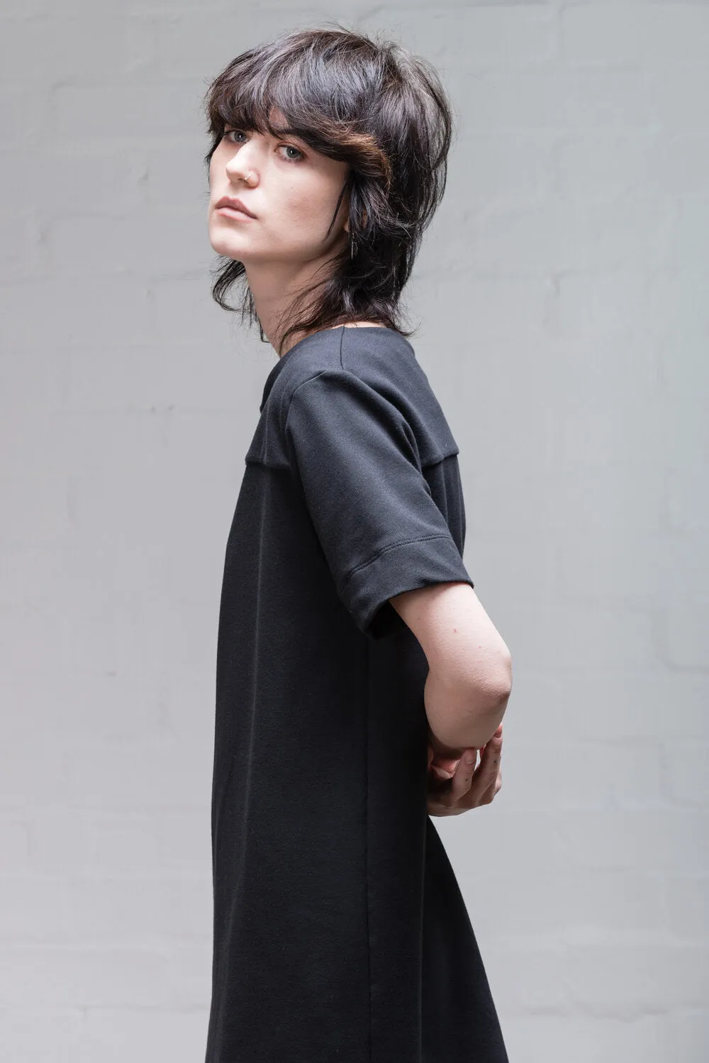 Organic Cotton T-Shirt Dress in Black
