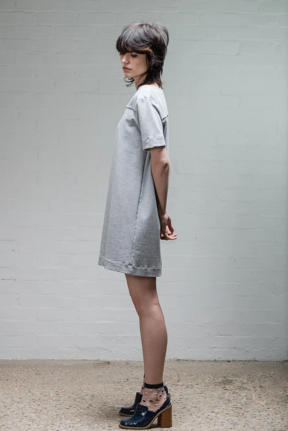 Organic Cotton T-Shirt Dress in Grey