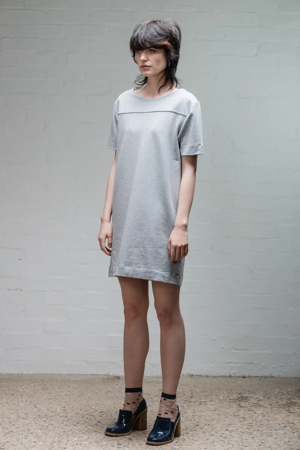 Organic Cotton T-Shirt Dress in Grey