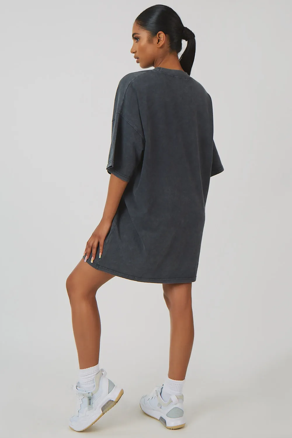 Oversize Graphic T-Shirt Dress Acid Wash