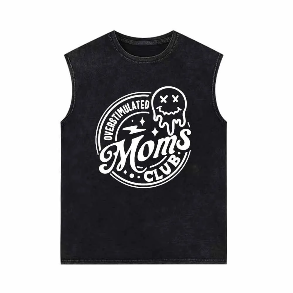 Overstimulated Moms Club Ghost Vintage Washed Vest Top