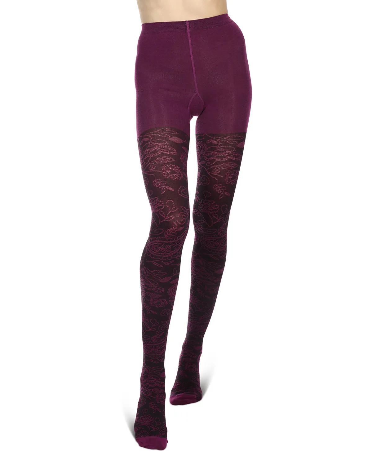 Paisley Pop Cotton Blend Sweater Tights
