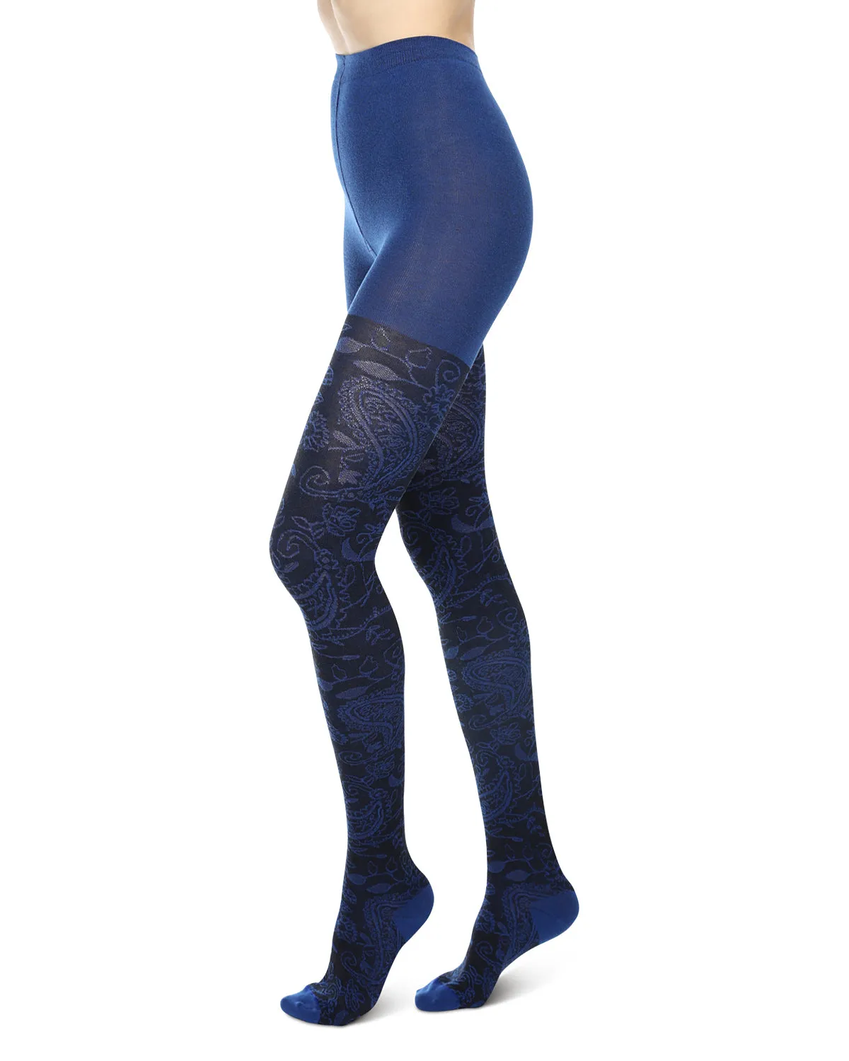 Paisley Pop Cotton Blend Sweater Tights