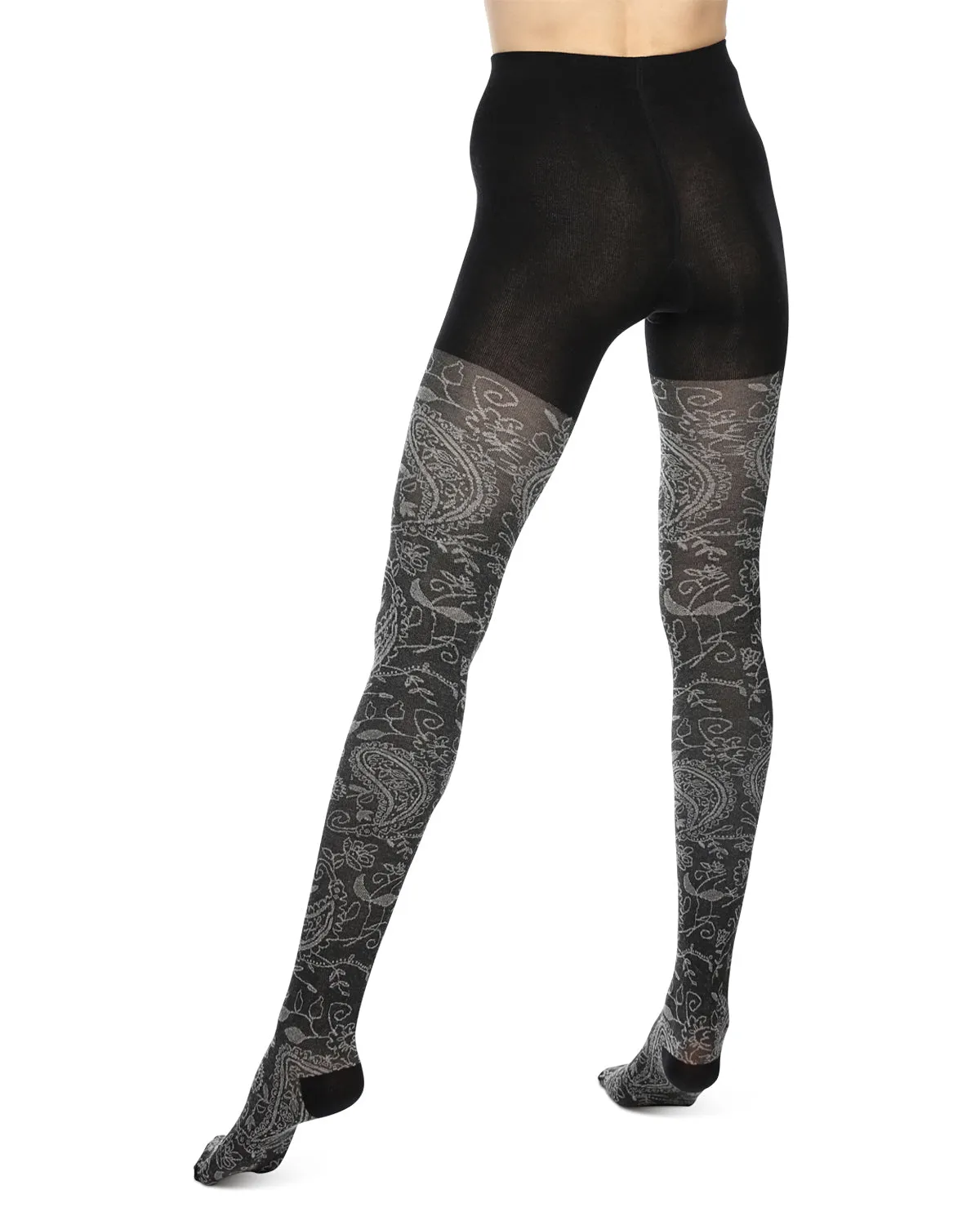 Paisley Pop Cotton Blend Sweater Tights