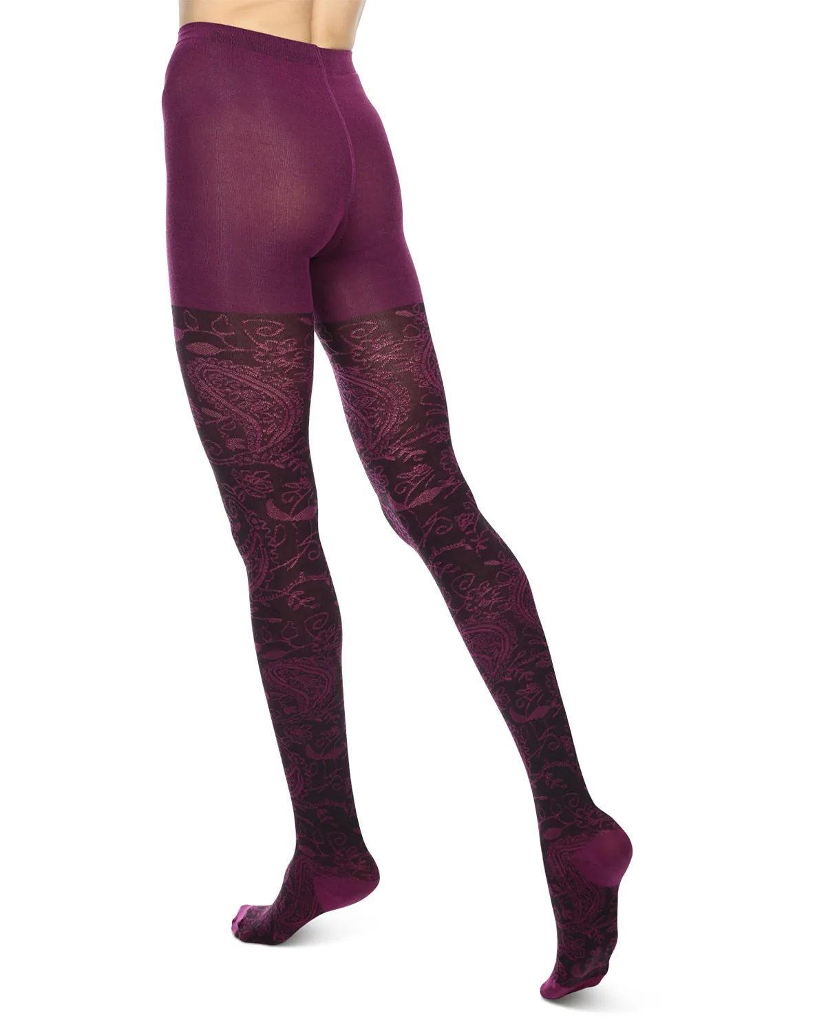 Paisley Pop Cotton Blend Sweater Tights
