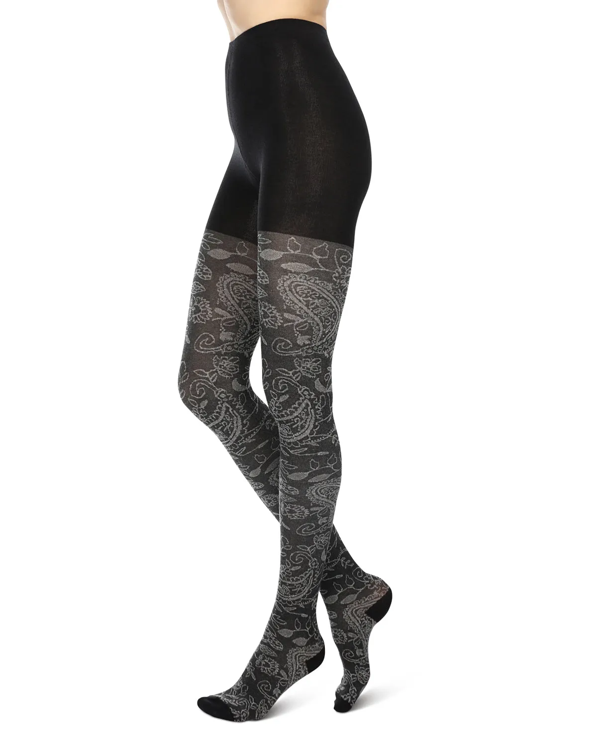 Paisley Pop Cotton Blend Sweater Tights