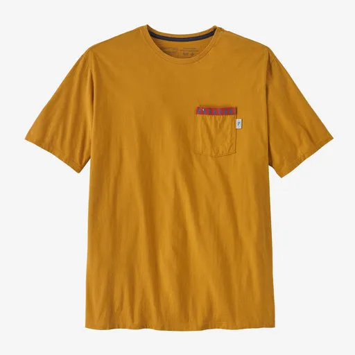 Patagonia Water People Organic Pocket T-Shirt - WATER PEOPLE GATOR: PUFFERFISH GOLD