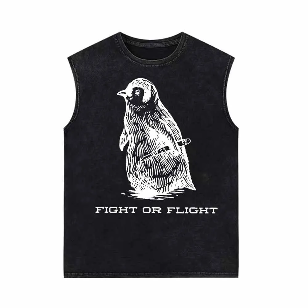 Penguin Fight Or Flight Vintage Washed Vest Top