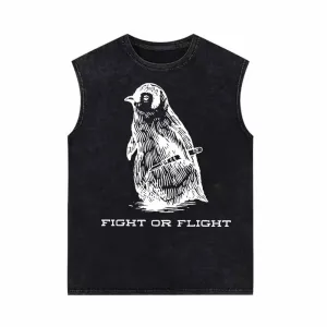 Penguin Fight Or Flight Vintage Washed Vest Top
