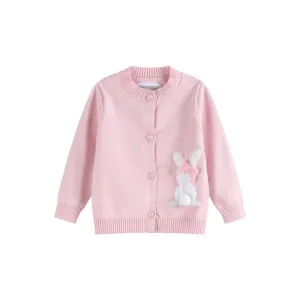 Pink Knit Easter Bunny Cardigan