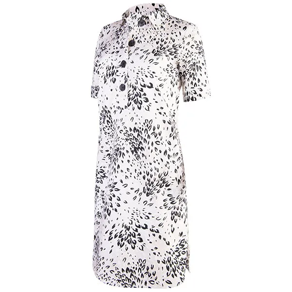 Placket Front Shirt Dress in Flax Florettes