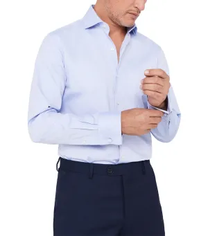 Plain Ottoman Dress Shirt Blue