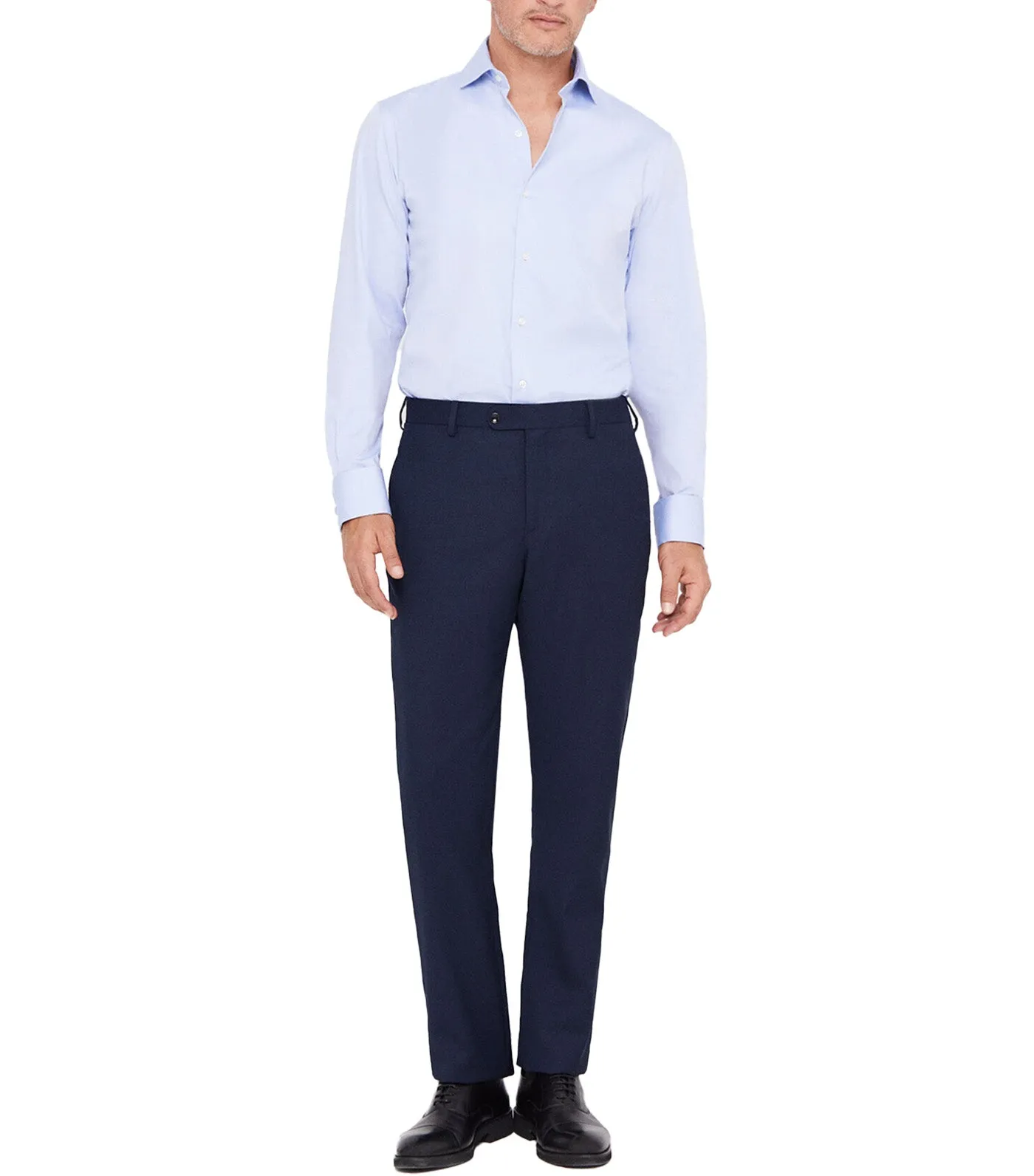 Plain Ottoman Dress Shirt Blue