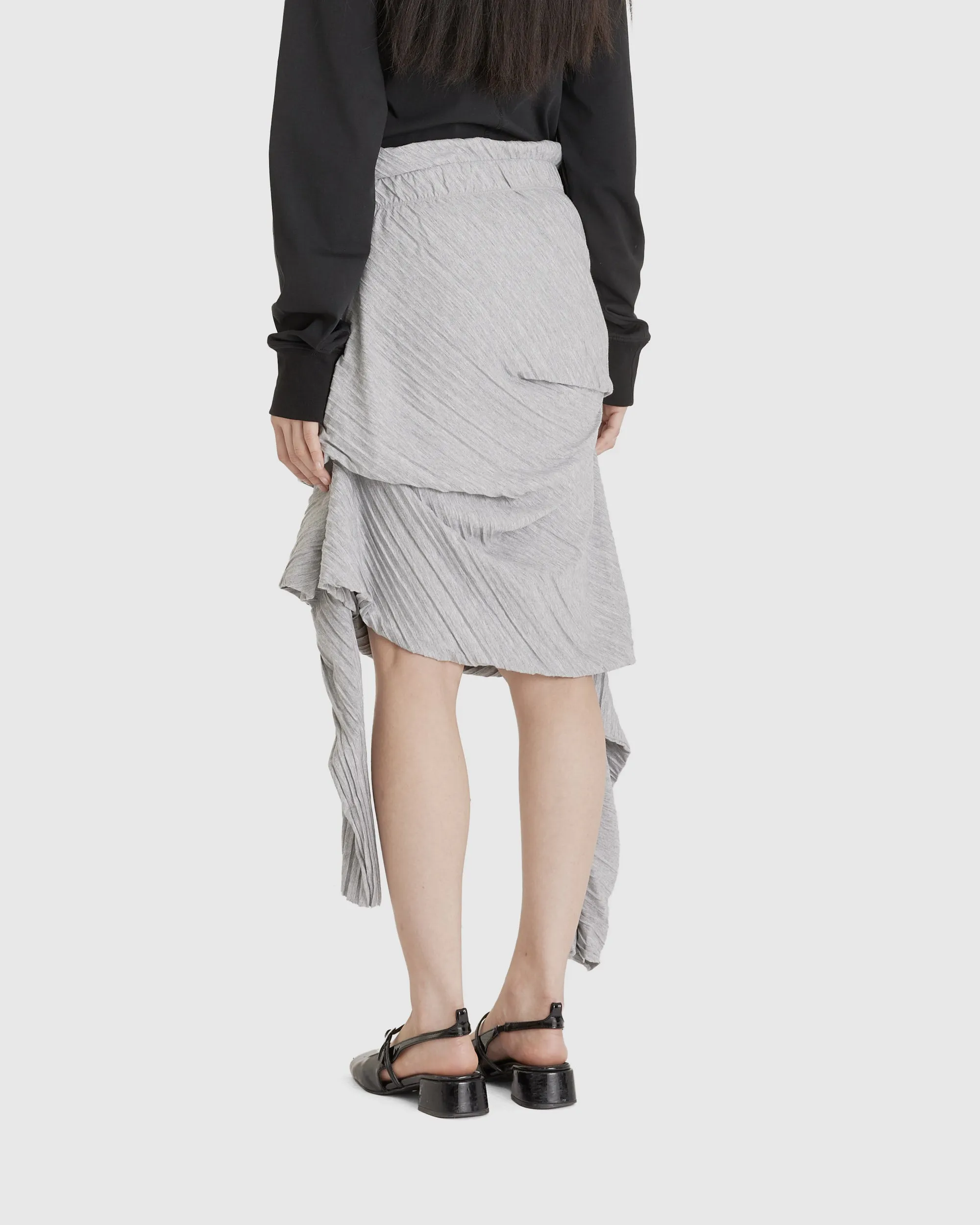 Pleated Jersey Skirt