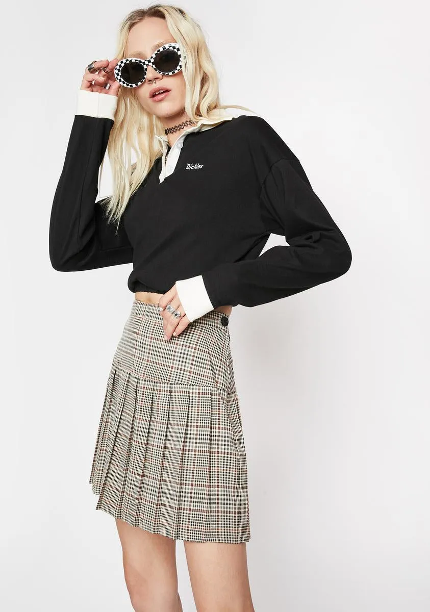 Pleated Plaid Mini Skirt