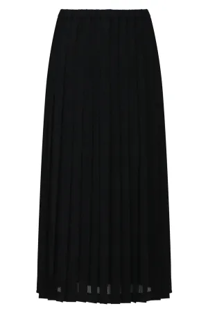 PLEATED SKIRT BLACK GEORGETTE