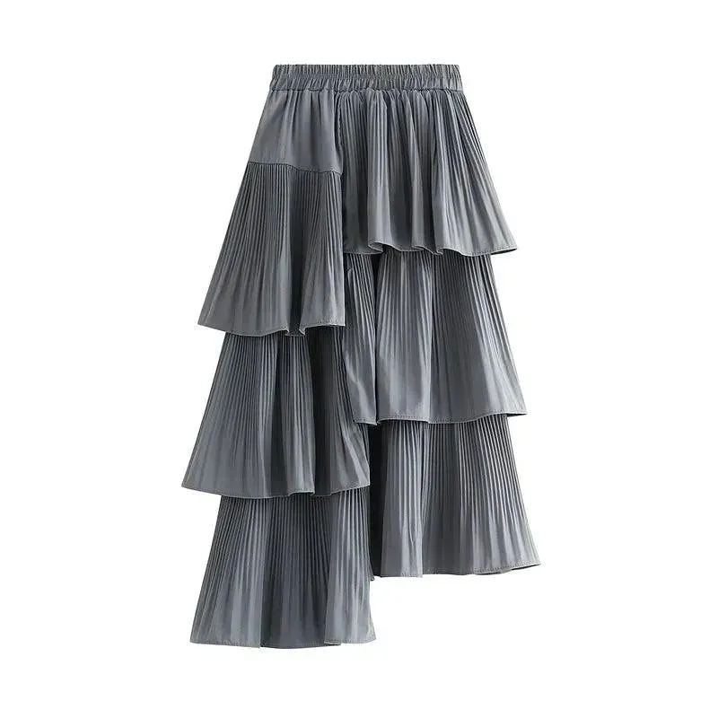 Pleated Skirt Fashion Irregular Ruffled Edges