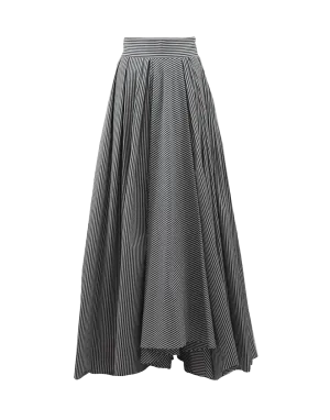 Pleated Stripe Skirt