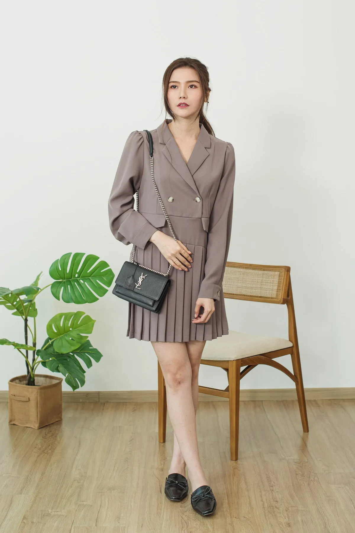 Pleated Suit Dress