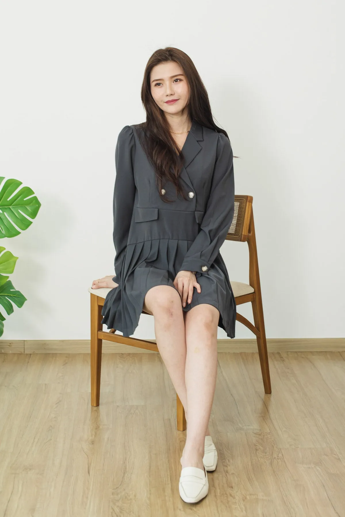 Pleated Suit Dress
