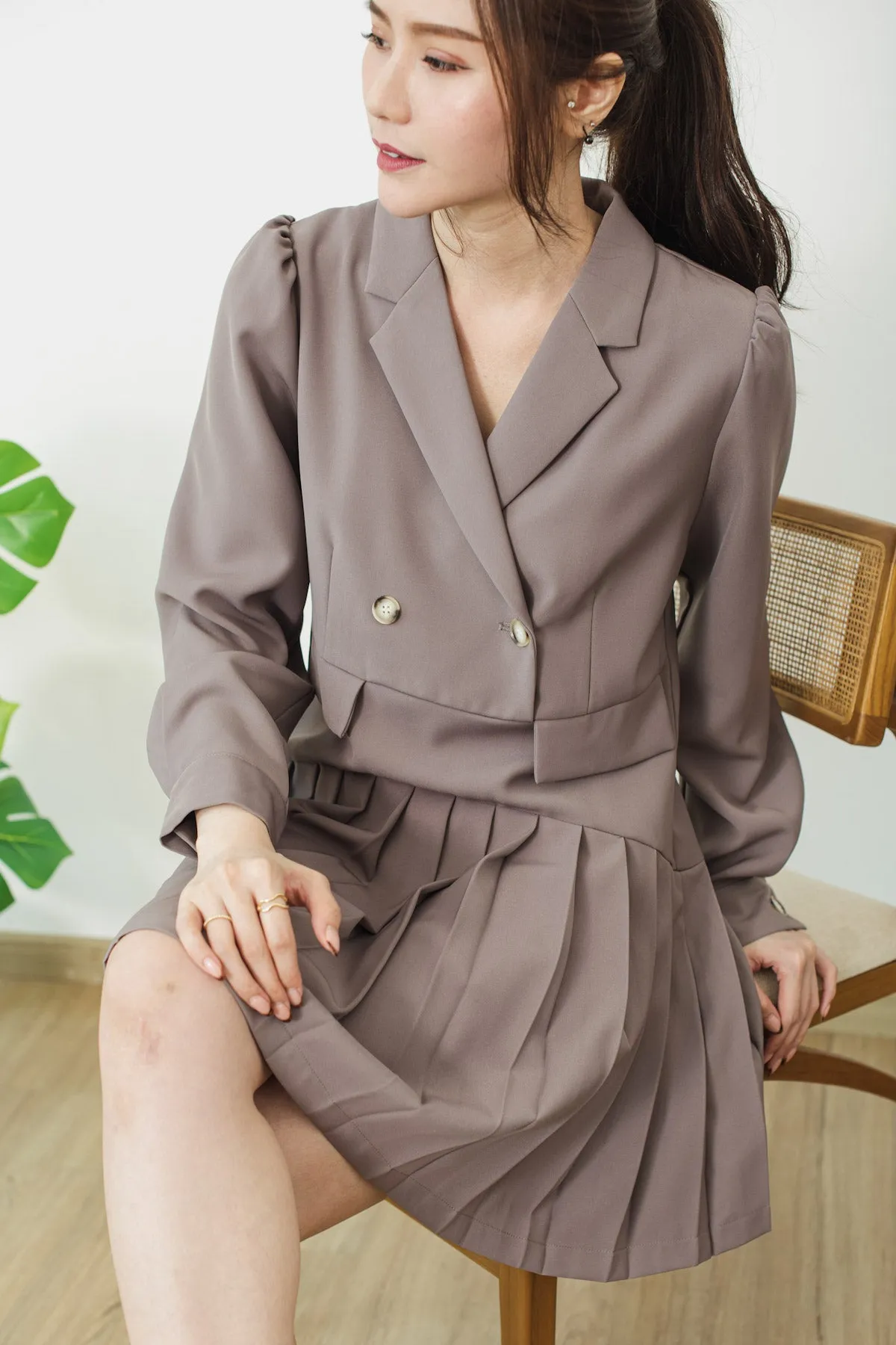 Pleated Suit Dress