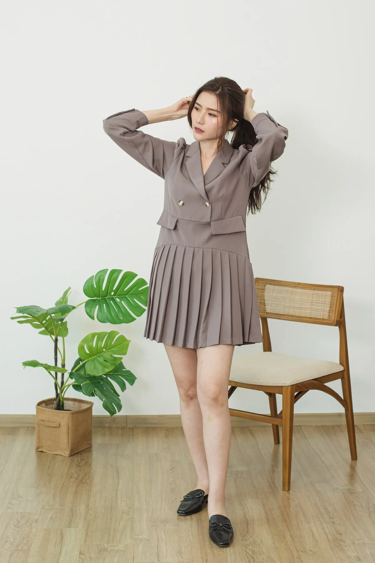 Pleated Suit Dress