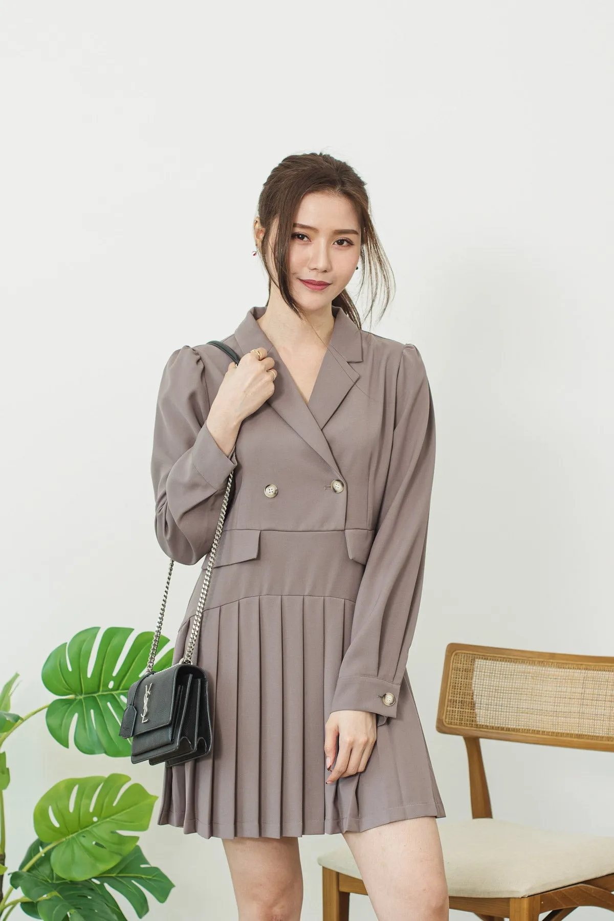 Pleated Suit Dress
