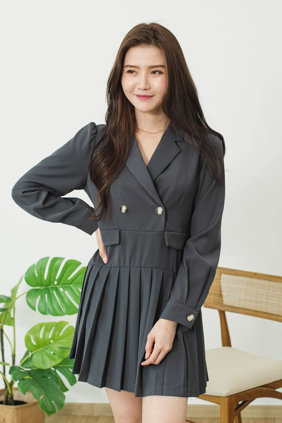 Pleated Suit Dress