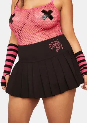 Plus Diva Squad Pleated Mini Skirt