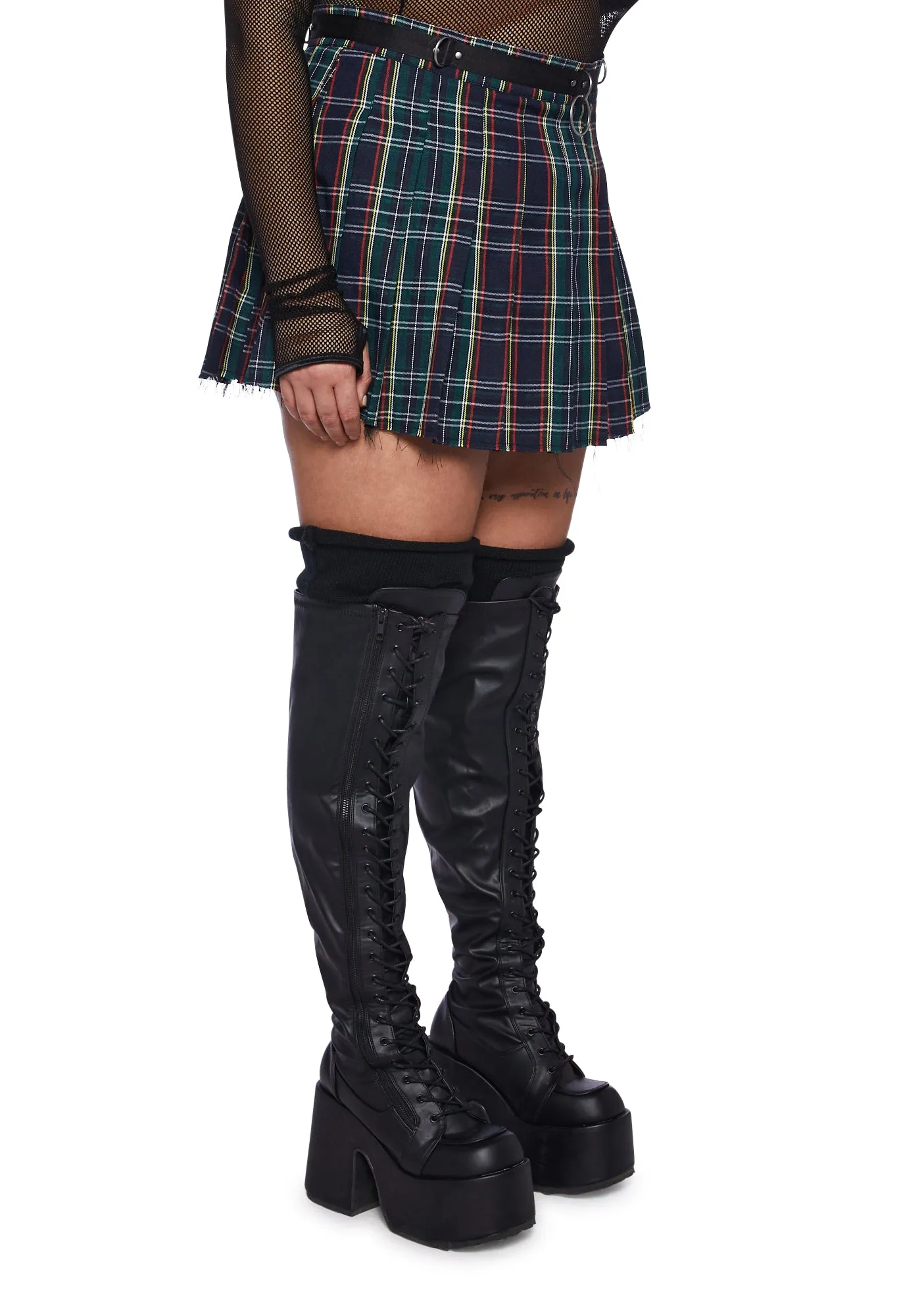 Plus Dress Code Plaid Skirt