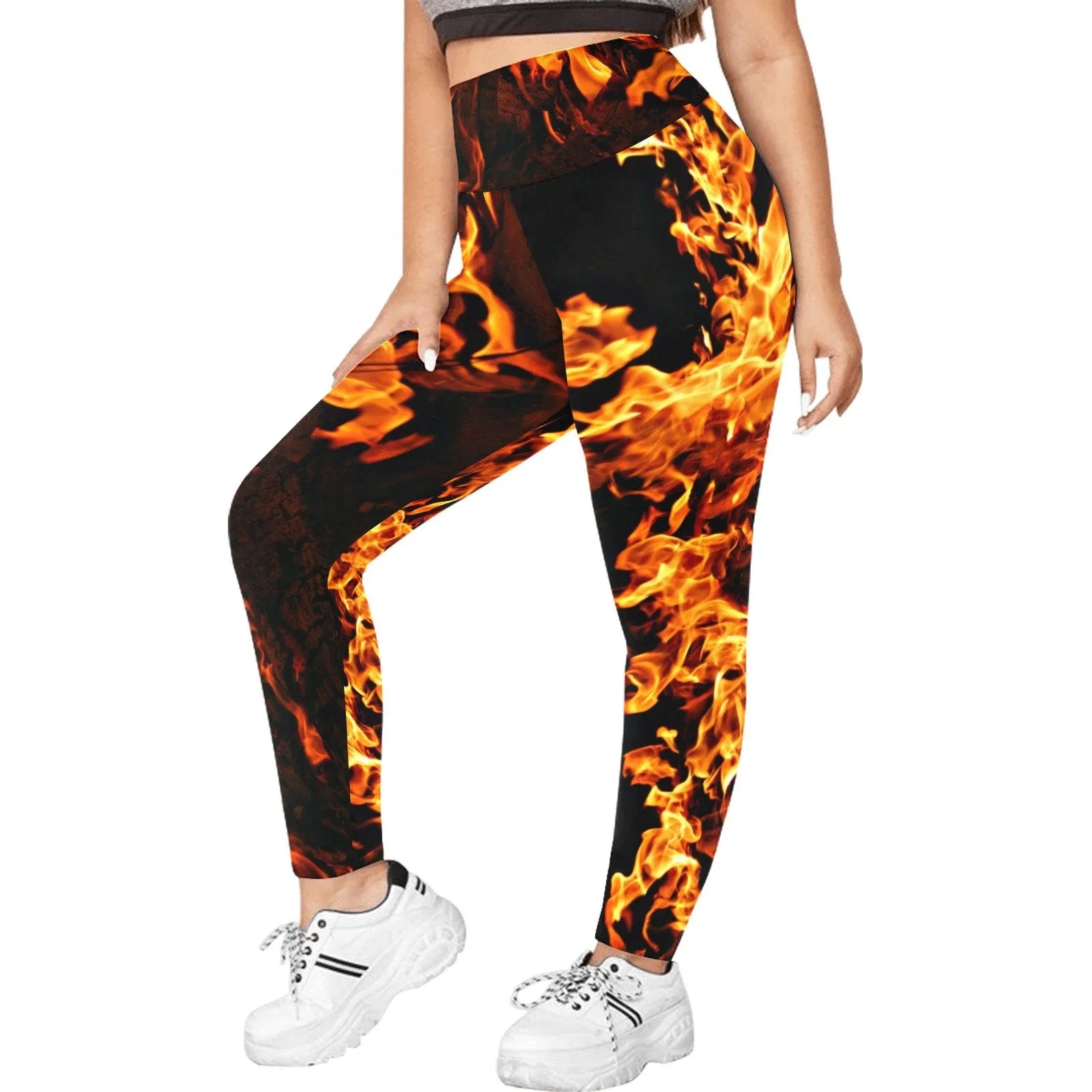 PlusSizeXS-5xl fire flames low rise Leggings,casual,gym/yoga/PARTY/chillout wear,Gift for Her/Christmas/Thanksgiving/Birthday/Graduation/Ann