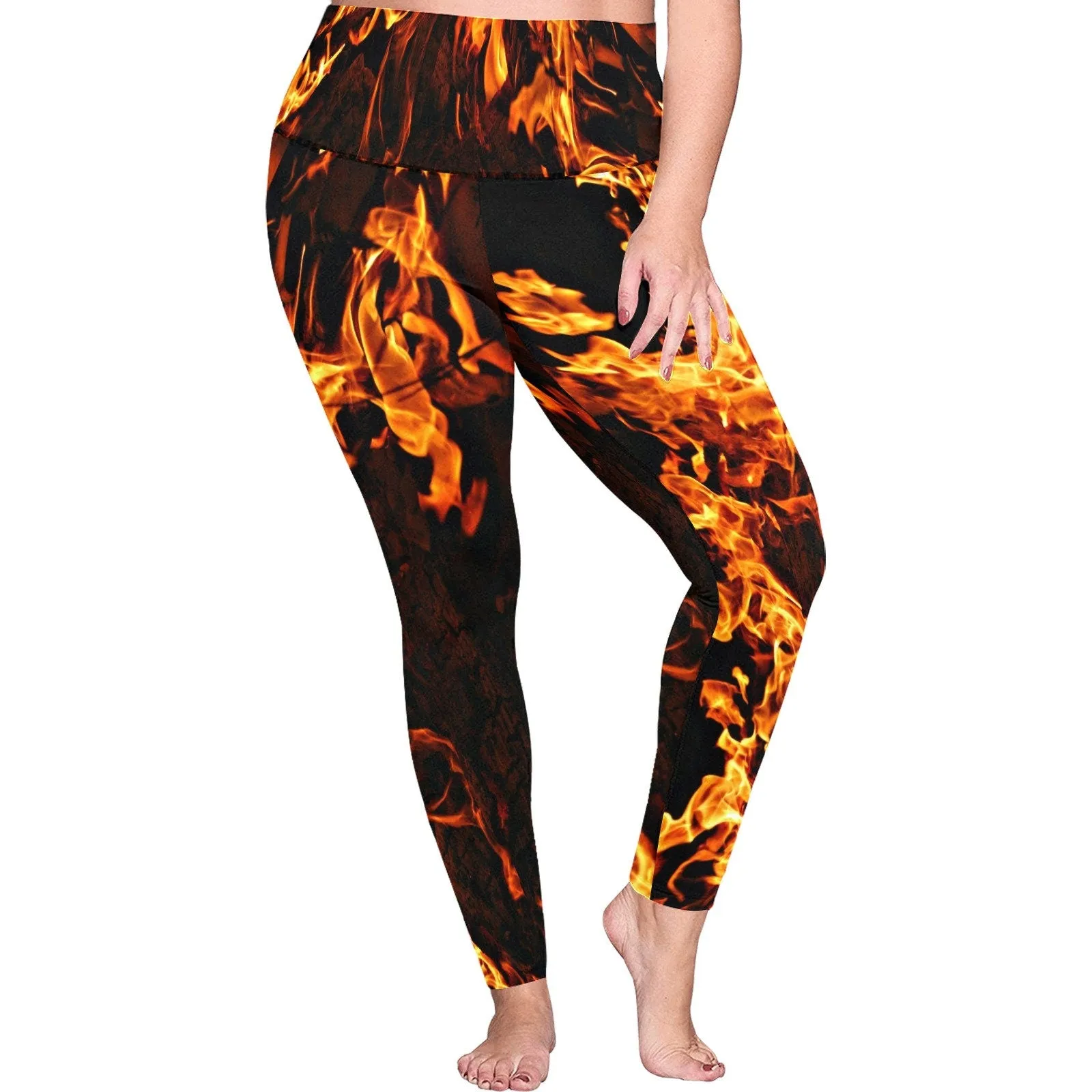 PlusSizeXS-5xl fire flames low rise Leggings,casual,gym/yoga/PARTY/chillout wear,Gift for Her/Christmas/Thanksgiving/Birthday/Graduation/Ann