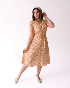 Pretty Retro 40s Shirt Dress - Summer Ditsy