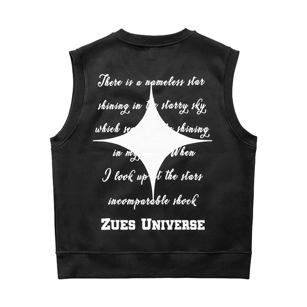 PRINTED KEEP WARM VILLUS BASIC VEST
