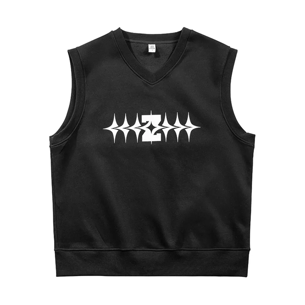 PRINTED KEEP WARM VILLUS BASIC VEST