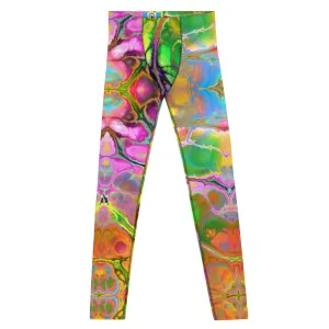 Psychedelic Marble Men’s Leggings – Bold, Colorful, and Uniquely Trippy