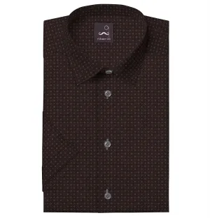 Pure Cotton - Short Sleeve- Chocolate Diamond Grid