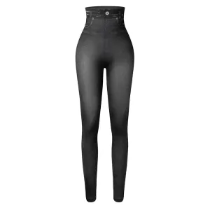 Push Up Seamless High Waist Denim Print Leggings Autumn and Winter Elastic Denim Pants Skinny
