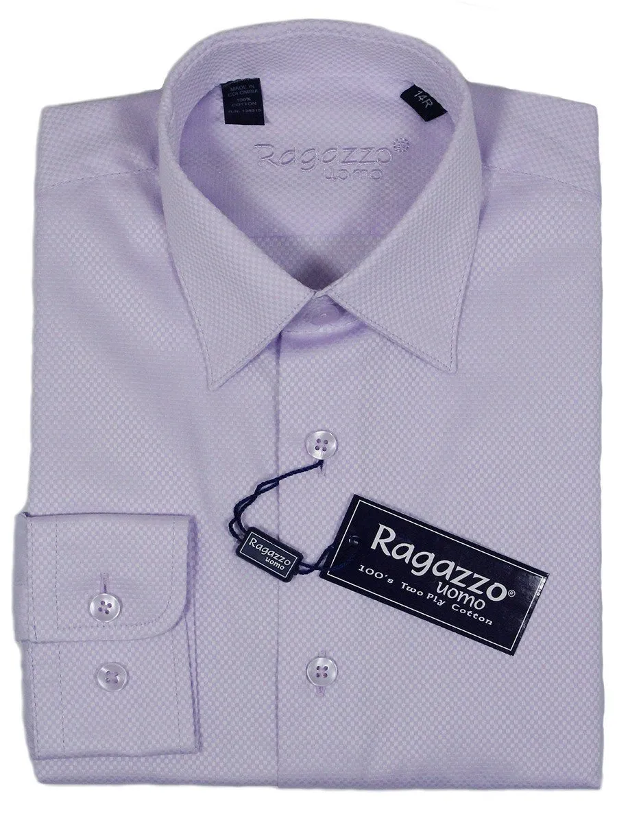 Ragazzo 23412 100% Cotton Boy's Dress Shirt - Box Weave - Lilac