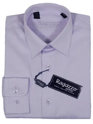 Ragazzo 23412 100% Cotton Boy's Dress Shirt - Box Weave - Lilac