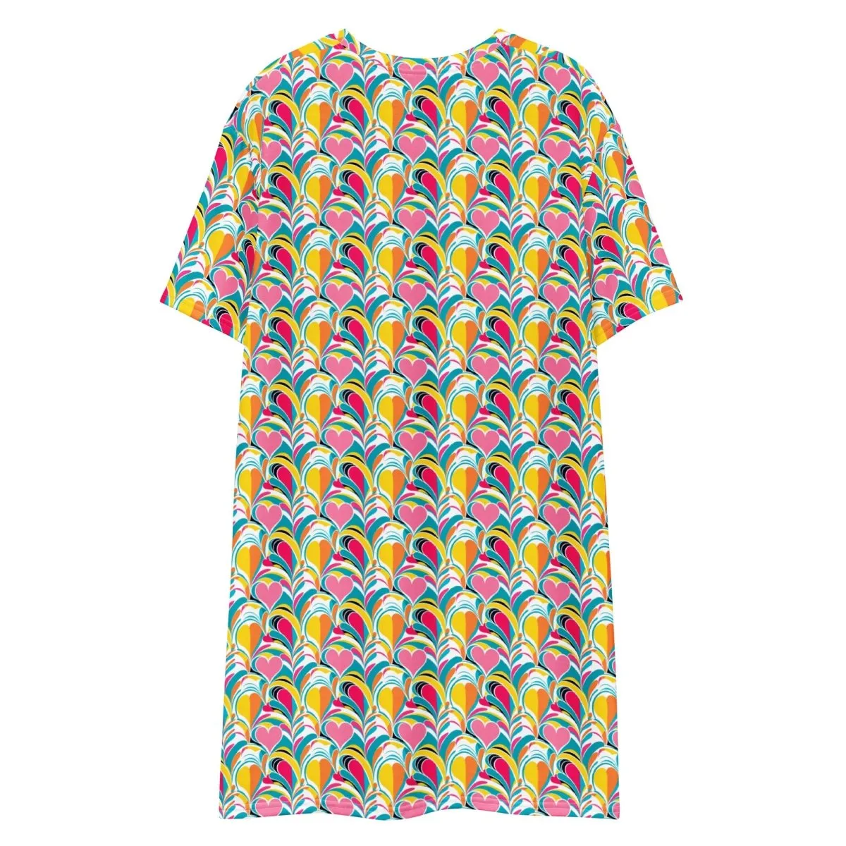 Rainbow Burst of Hearts T-Shirt Dress