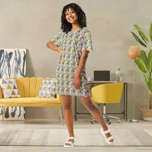 Rainbow Burst of Hearts T-Shirt Dress