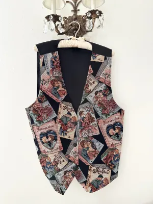 Rare 90s Vintage Romance Novel Tapestry Vest (S/M)